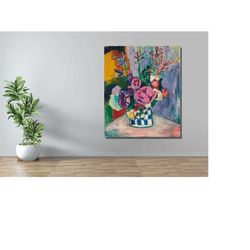 Henri Matisse Les Pivoines Collioure Poster Print,Vintage Wall Art,Matisse Canvas Wall Art Decor,Modern Wall Art Decor,H