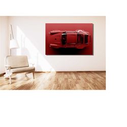 Porsche 911 Red Print,Porsche 911 Canvas Sport Car Red Wall Art Print,Office Wall Decor,ar Poster Art,Porsche Fan Gift,E