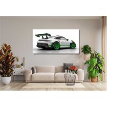 Porsche 911 Canvas Sport Car Wall Art Print,White Porsche 911 Print,Office Wall Decor,ar Posters,Porsche Fan Gift,Extra