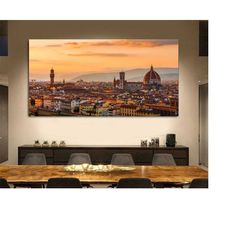 italy florence sunset poster print,florence sunset landscape print art canvas,florence sunset,landscape canvas wall art,