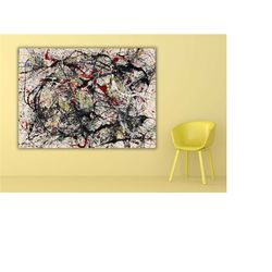 Jackson Pollock Canvas Wall Art Print,Pollock Painting Abstract Art,Reproduction Prints,Modern Canvas Wall Art Decor,Exp