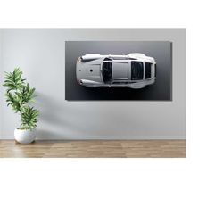 White Porsche 911 Print,Porsche 911 Canvas Sport Car Wall Art Print,Office Wall Decor,ar Posters,Porsche Fan Gift,Extra