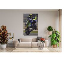 Valentino Rossi Canvas Wall Art,Valentino Rossi Canvas Print Art,Valentino Rossi Poster,Man Cave Decors,Game Room Art De