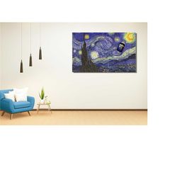 Vincent van Gogh Tardis Starry Poster Print,Canvas Wall Art,Van Gogh Artworks,Reproduction Prints,Trendy Wall Decors,Mod