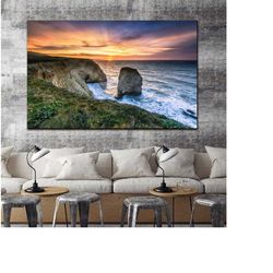 isle of wight sunset print art canvas,landscape canvas wall art decor,sunset wall art,modern wall art,housewarming gift,