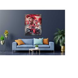 Sebastian Vettel Poster Canvas Wall Art,Sebastian Vettel Canvas Print Art,Formula One F1 Grand Prix,Ferrari Racing Canva