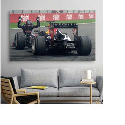 Sebastian Vettel Poster Art,Sebastian Vettel Canvas Wall Art,Formula 1 Poster,Formula F1 Grand Prix,Racing Canvas Art Pr