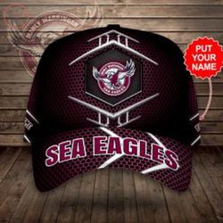 Shop Manly Warringah Sea Eagles Maroon Custom Name Classic Cap