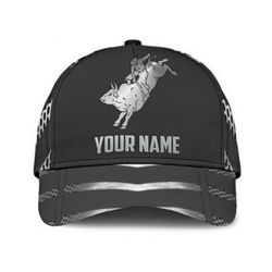 Customized Bull Riding Cap with Metal Pattern Perfect Gift for Bull Riding Enthusiasts