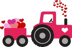 Valentine Truck with Hearts SVG File