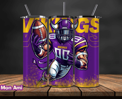 Minnesota Vikings NFL Tumbler Wraps, Tumbler Wrap Png, Football Png, Logo NFL Team, Tumbler Design by Mon Ami 21