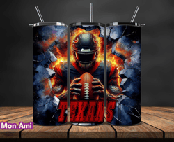 Houston Texans Tumbler Wrap, Crack Hole Design, Logo NFL Football, Sports Tumbler Png, Tumbler Design by Mon Ami 30