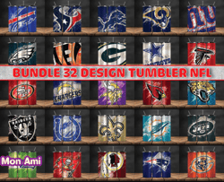 Bundle 32 Design NFL Teams, NFL Logo, Tumbler Design, Design Bundle Football, NFL Tumbler Design, Design by Mon Ami02