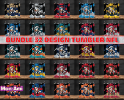Bundle 32 Design NFL Teams, Bundle  Sonic Design, NFL Logo, NFL Tumbler Bundle Png , All Teams NFL,  Design by Mon Ami04