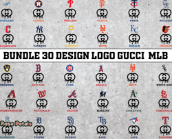 Bundle 30 design logo Gucci MLB, MLB Logo, MLB Logo Team, MLB Png, MLB Tumbler, MLB Design 07