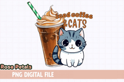Iced Coffee and Cats Png