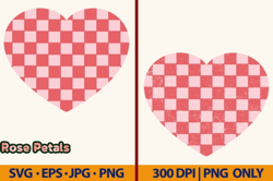 Retro Heart Valentines Day Checkered Design 106