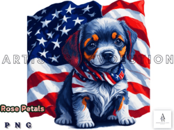 4th of July Dog American Flag Design 03