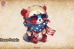Patriotic Fox Clipart 4th of July Design 06