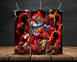 Kansas City Chiefs Tumbler Wrap Glow, NFL Logo Tumbler Png, NFL Design Png-16