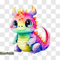 Colorful Dragon Decoration for Kids PNG Design 231