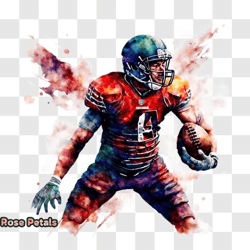 Celebrating Victory: Football Player with Paint Splashes PNG Design 327