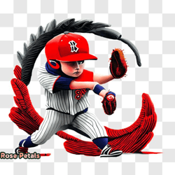 Cartoon Baseball Player Ready to Play PNG Design 27