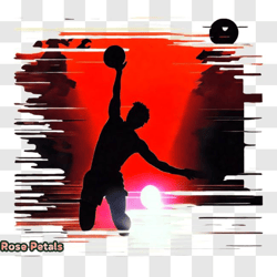 Basketball Dunk at Sunset PNG Design 65
