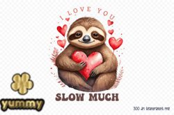 I Love You Slow Much Valentines Day PNG Design 124