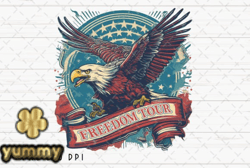 Freedom Tour Eagle Retro 4th of July PNG Design 27