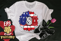 USA Sunflower Memorial Day T-shirt Design 109