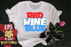 Red Wine Blue T-shirt Design Design 08