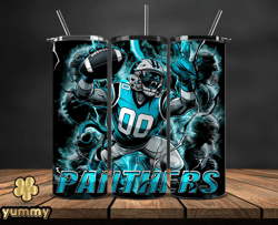 Carolina Panthers Tumbler Wrap Glow, NFL Logo Tumbler Png, NFL Design Png-05