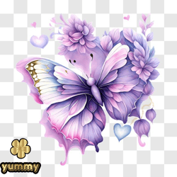 Beautiful Purple Butterfly with Delicate Wings PNG Design 217