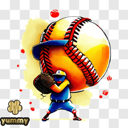 Cartoon Baseball Player Ready to Play PNG Design 27