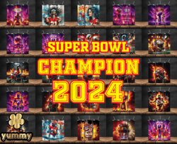 Bundle 24 Design Kansas City Chiefs Vs San Francisco 49ers Super Bowl Tumbler Png, Super Bowl 2024 Tumbler Wrap, 32 Team