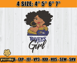 Ravens Embroidery, Betty Boop Embroidery, NFL Machine Embroidery Digital, 4 sizes Machine Emb Files -17 yummy