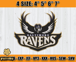 Ravens Embroidery, NFL Ravens Embroidery, NFL Machine Embroidery Digital, 4 sizes Machine Emb Files -24 yummy
