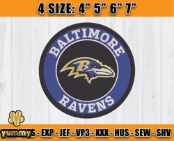 Ravens Embroidery, NFL Ravens Embroidery, NFL Machine Embroidery Digital, 4 sizes Machine Emb Files -25 yummy