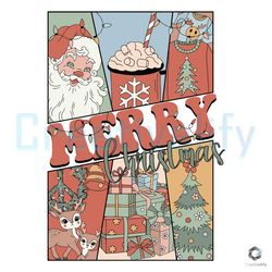 Retro Christmas Santa SVG Merry Xmas Graphic Design File