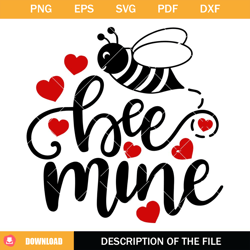 Bee Mine Svg, Valentines Day Svg, Kids Valentine Svg, Love