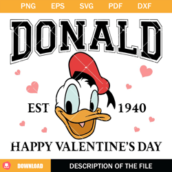 Duck Happy Valentines Day Svg, Duck Head Valentines Svg