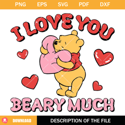 I Love You Beary Much Svg, Valentine Heart Svg