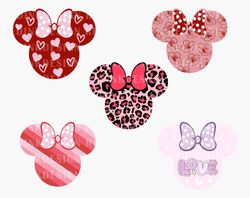Bundle Mouse Head Valentines SVG, Valentines Day Svg, Happy Valentine Svg, Love Svg, Magical Mouse Head Svg, Leopard Val