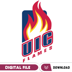 Illinois Chicago Flames Svg, Football Team Svg, Basketball, Collage, Game Day, Football, Instant Download