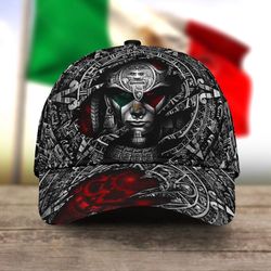 3D Full Printed Aztec Hat For Mexican, Mexico Aztec Classic Cap Hat, Aztec Mexico Hat Baseball