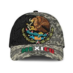 Mexico Aztec Pattern Camo 3D Classic Cap, Baseball Aztec Cap Hat, Mexico Hat For Summer, Aztec Gift