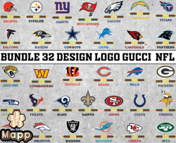Bundle 32 design logo Gucci NFL, NFL Logo, Nfl Logo Team,Nfl Png, Nfl SVG, NFL  Design 11