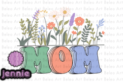 Mom Mama with Flower Retro SublimationDesign 01