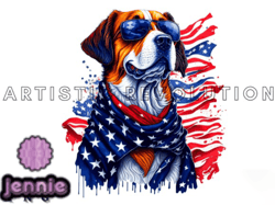 4th of july patriotic dog american flag design 05